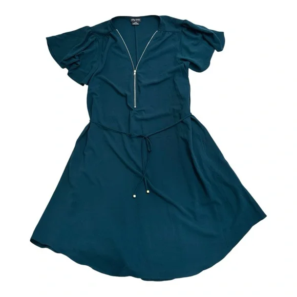 City Chic Sweet Fling Dress in Jade Green Plus Sz 18 - Picture 1 of 5